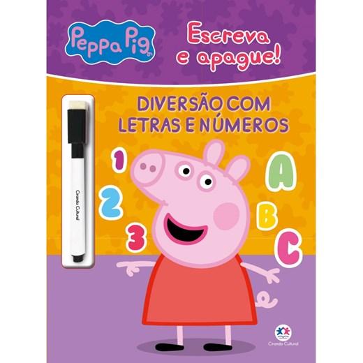 LIVRO ESCREVA E APAGUE PEPPA PIG DIVERSAO COM LETRAS E NUMEROS UNI