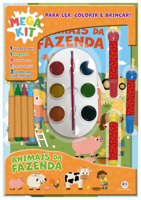 LIVRO ANIMAIS DA FAZENDA LER COLORIR E BRINCAR UNI