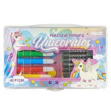 MALETA DE PINTURA 42 PÇS UNICORNIO