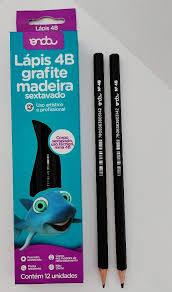 LAPIS 4B GRAFITE MADEIRA SEXTAVADO CX 12 UNI