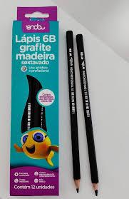 LAPIS 6B GRAFITE MADEIRA SEXTAVADO CX 12 UNI