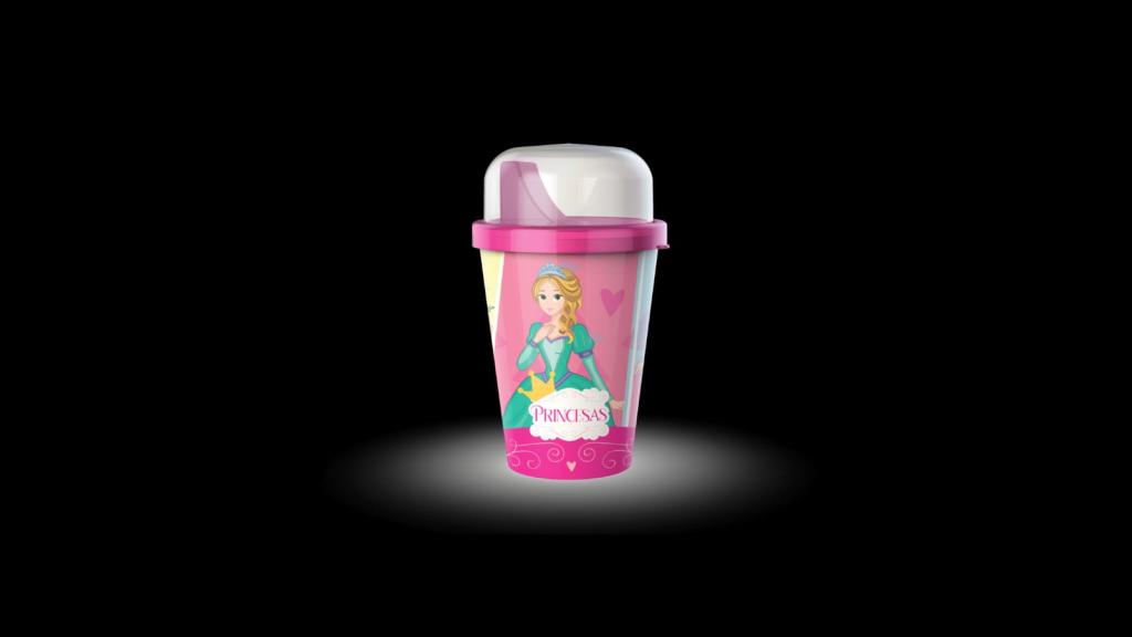 COPO BICO C/TAMPA PRINCESAS 250ML UNI