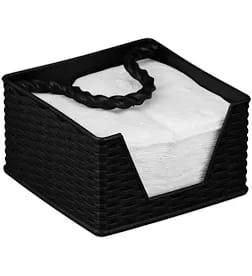 PORTA GUARDANAPOS RATTAN PRETO UNI