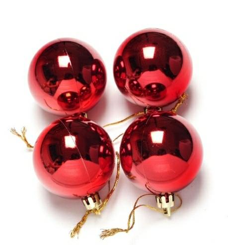 BOLA LISA BRILHANTE SORT 4 BOLAS 4CM  UNI