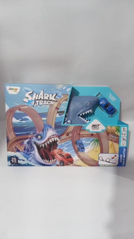 PISTA ACROBTICA 360º COM LANCADOR TUBARAO A25 X L 38CM BRQ 1479 UNI