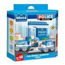 KIT BLOCOS+BONECO POLICIAL UNI