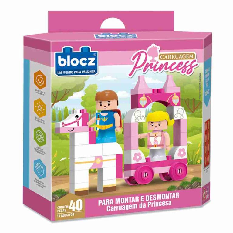 KIT BLOCOS CARRUAGEM+BONECOS PRINCESS UNI