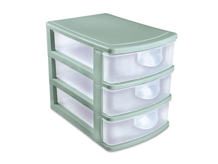 GAVETEIRO MINI 3 GAVETAS CINZA