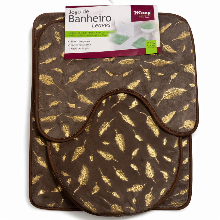 JG TAPETE BANHEIRO LEAVES POLIESTER 3PCS