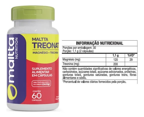 Maltta Treonat Magnesio + Treonina, 60cps