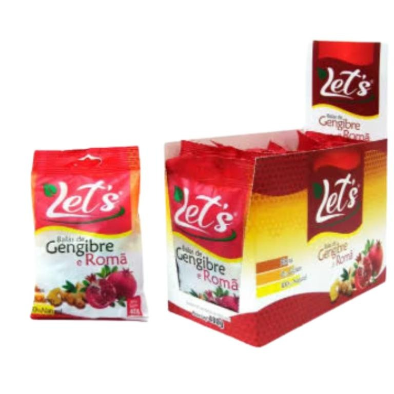 Balas de Gengibre e Romã Display c/ 12UN