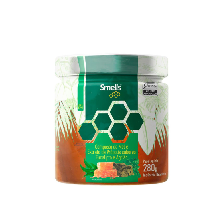 Composto Mel,Extrato de Própolis ,sabores Eucalipto e Agrião.  Smells 280 G