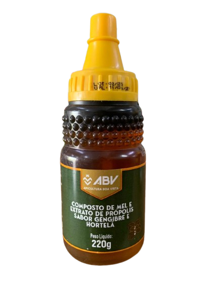 Composto bisnaga mel, propolis, gengibre e hortela 220G