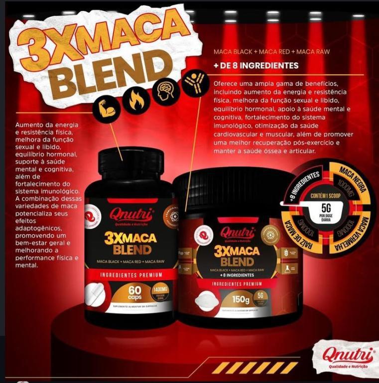 3x Maca Blend em Po, 150g.