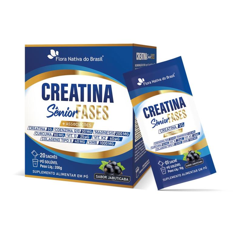 Creatina Senior Fases, sabor Jabuticaba 200g. (20 saches).