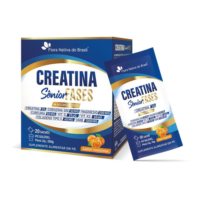 Creatina Senior Fases sabor Tangerina 200g 20 saches