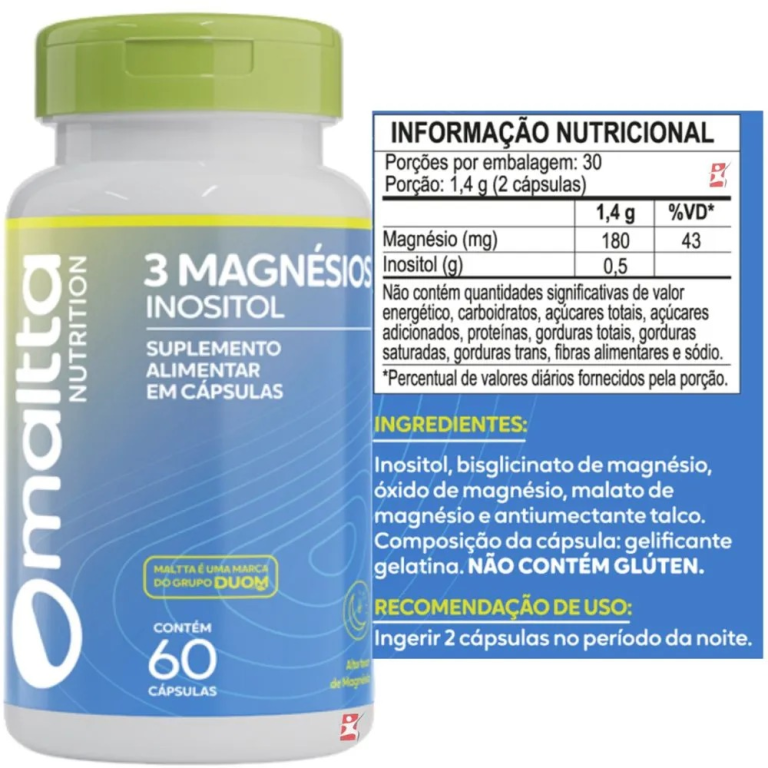 3 Magnesios Inositol 60cps Maltta