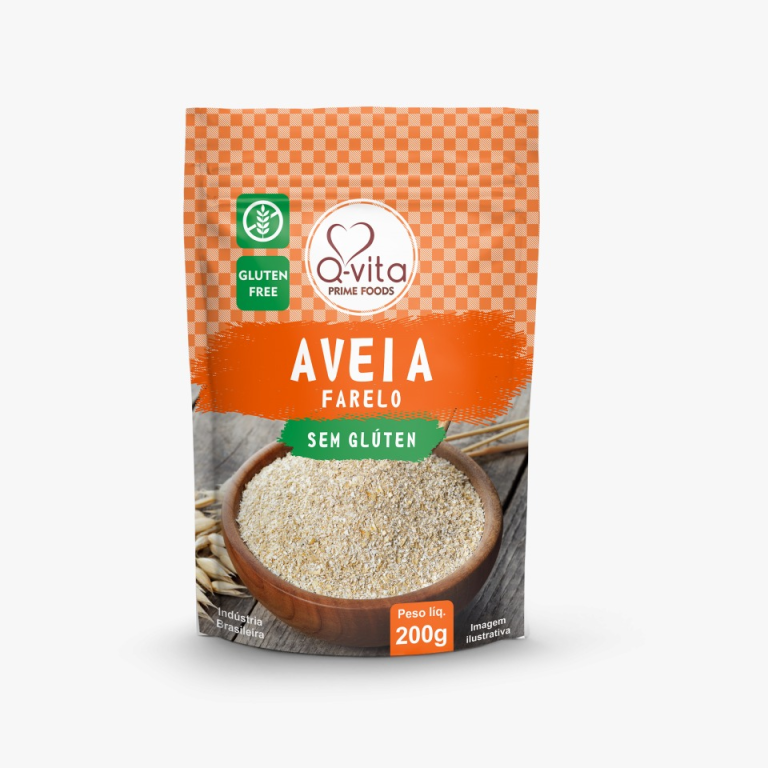 Farelo de Aveia Sem Gluten 200g Q-vita.