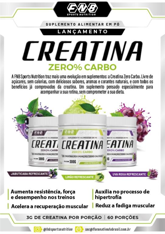 Creatina zero carbo 300g sabor limão FNB