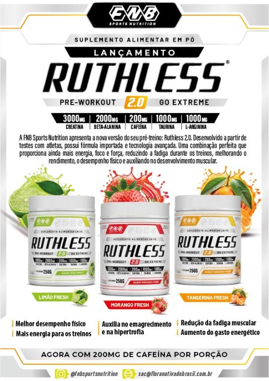 Pre treino ruthless sabor tangerina fresh 250g FNB