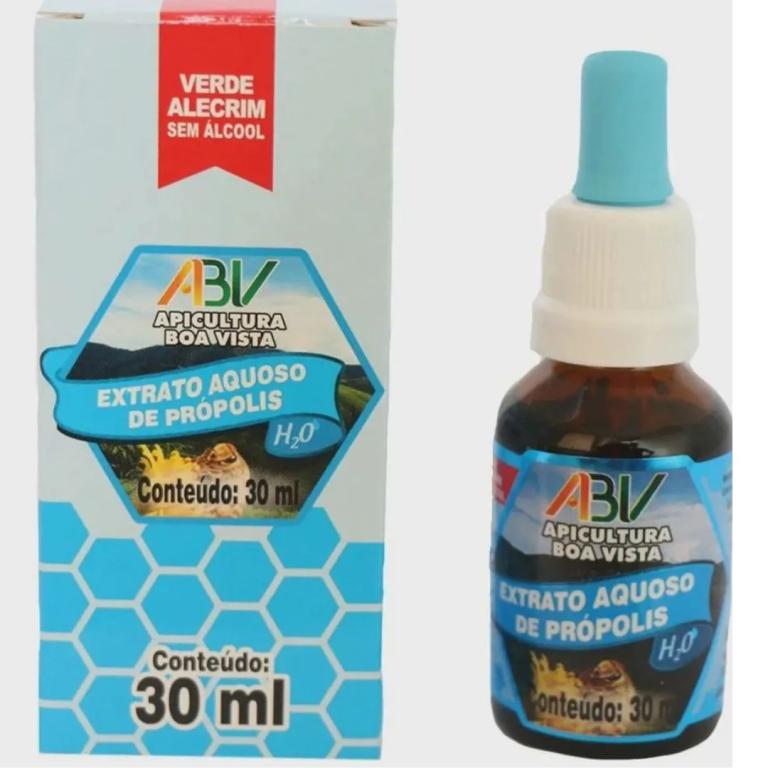Extrato de propolis aquoso 30ml, ABV conta gotas.
