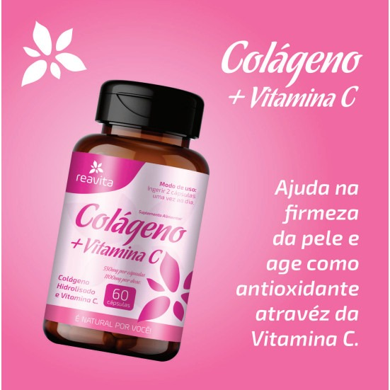 Colageno + vitamina C 60cps reativa