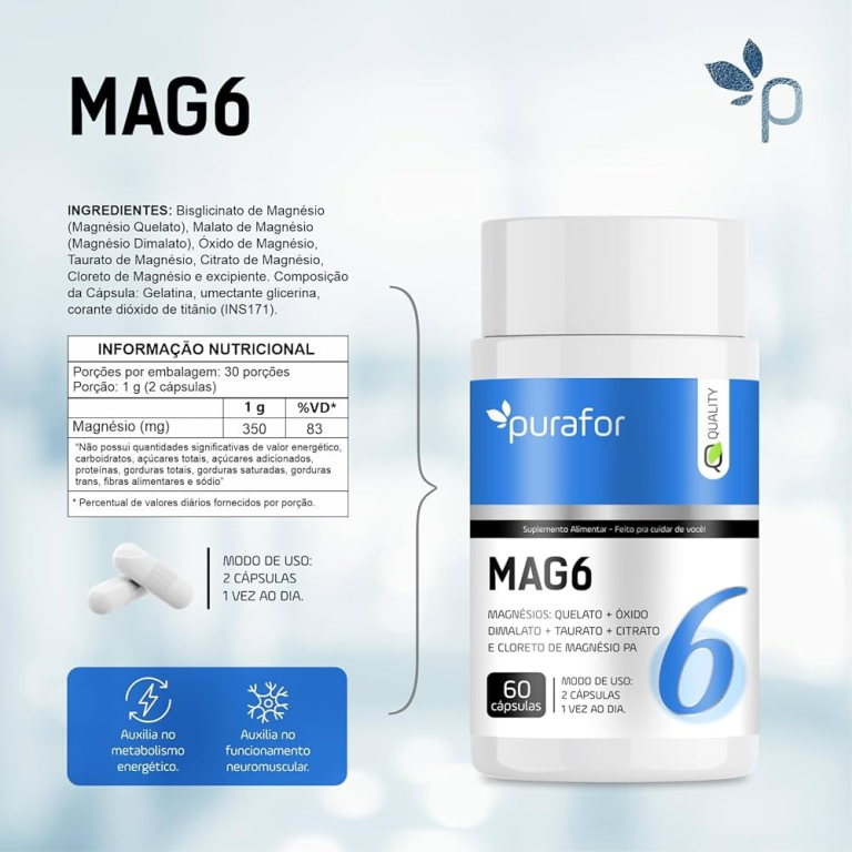 6 Magnesios Mag6 Purafor 60cps.