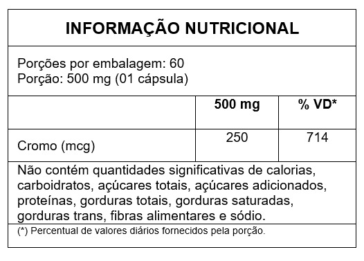 Picolinato de Cromo 60cps, Natuser.