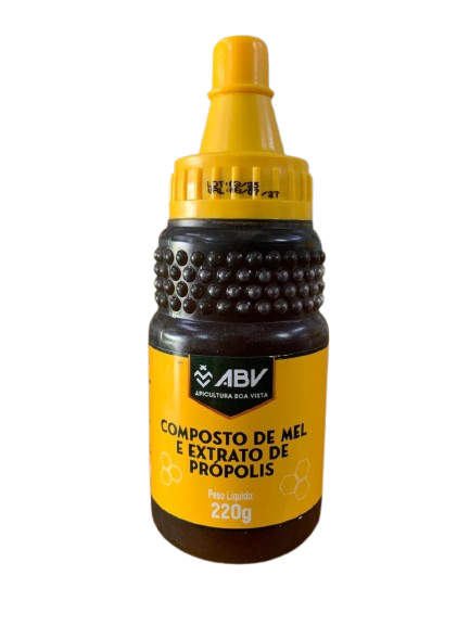 Composto de mel e extrato de propolis 220g ABV.