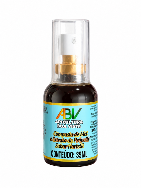 Composto de mel e extrato de propolis sabor, hortelã 35ml ABV.