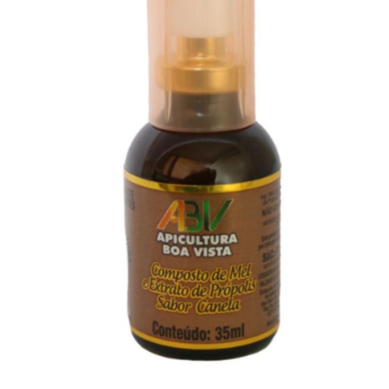 Composto de mel e extrato de propolis, sabor canela 35ml ABV.