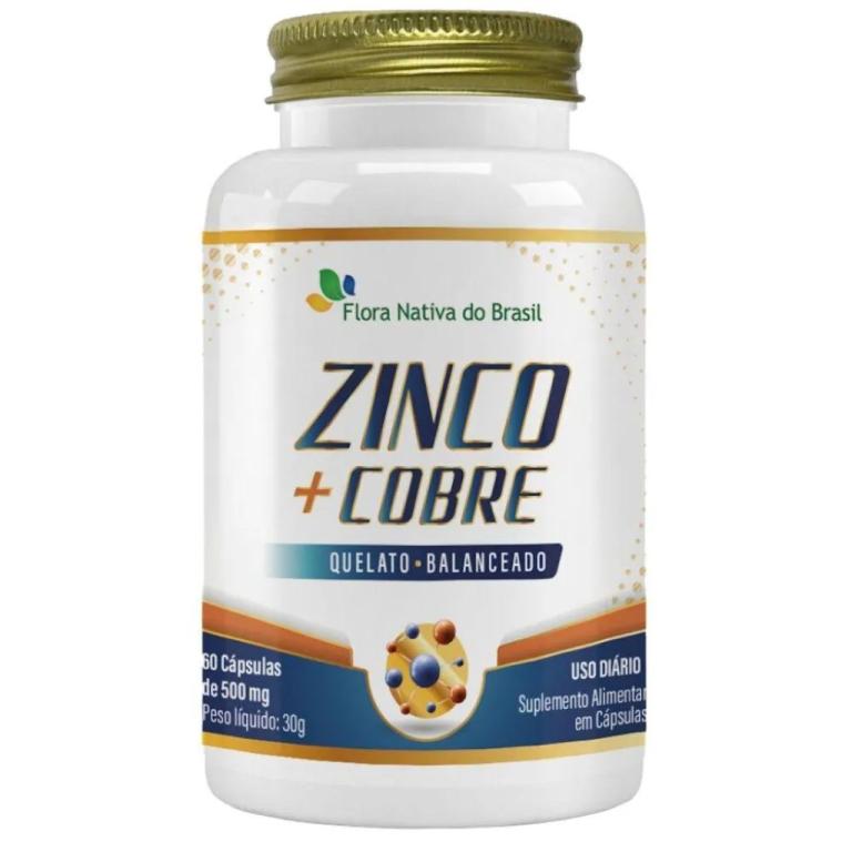 Zinco + cobre quelato 60cps Flora Nativa