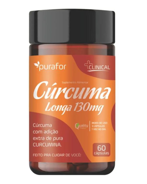 Curcuma Longa com Curcumina 60cps, Purafor.