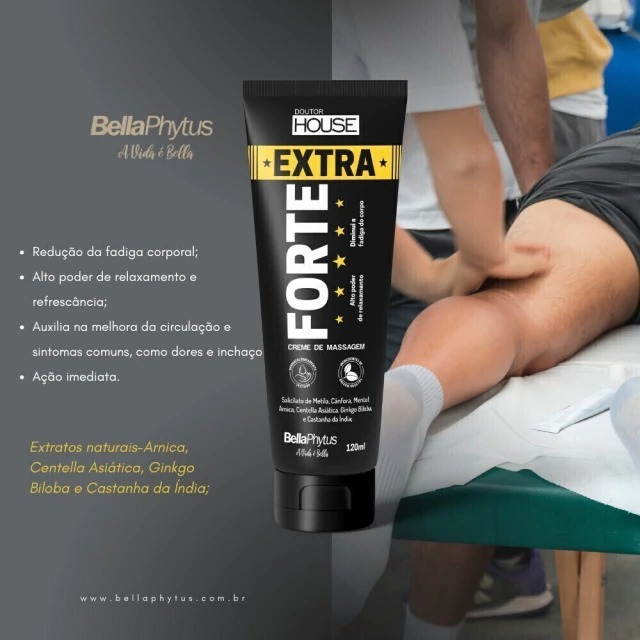 Creme de Massagem Extra Forte, 120ml Bellaphytus.