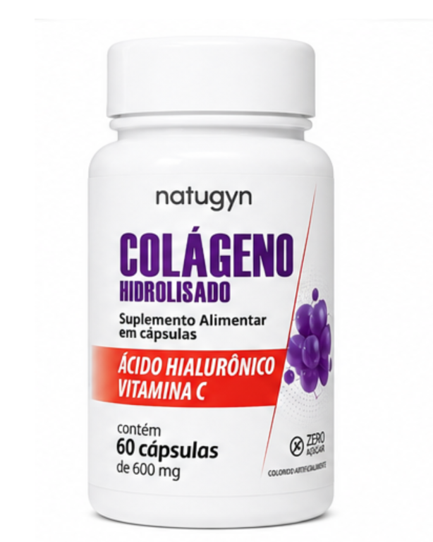 Colageno Hidrolisado + Vita. C 0 açúcar 600mg 60cps Natugyn