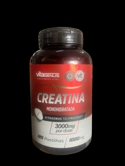 Creatina Monohidratada Vitagenus, 120 pastilhas 1000mg.