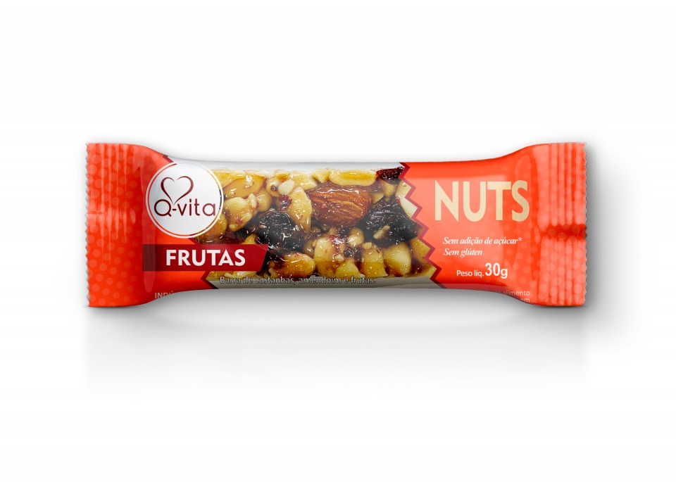 Barra Nuts Frutas, 480g Qvita (16un)