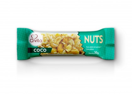 Barra Nuts Coco Qvita, 480g (16UN).