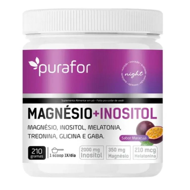 Magnesio + Inositol Night 210g, Purafor.