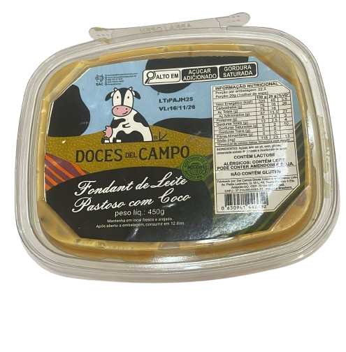 Doce de Leite Pastoso com Coco, 450g Del Campo.