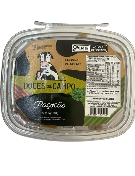 Caixinha Paçocão de Amendoim 300g, Doces Del Campo.