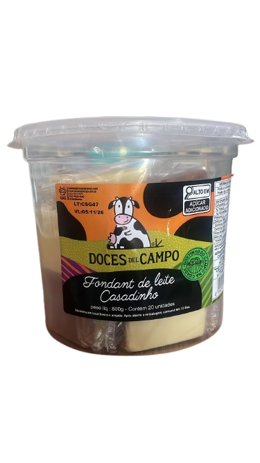 Doce Fondant de Leite Casadinho pote c/20, Doces Del Campo.