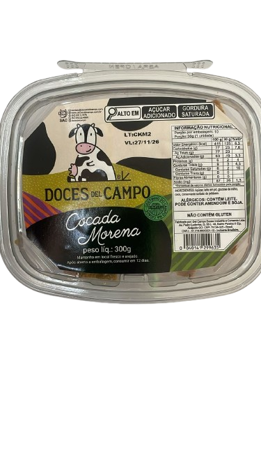 Caixinha de Cocada Morena 300g, Doces Del Campo.