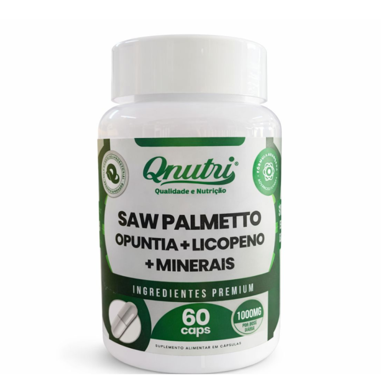 Saw Palmetto opuntia + licopeno+ minerais 60cps 1000mg Qnutri