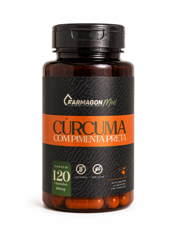 Curcuma com Pimenta Preta 120cps 500mg, Shoopnatu.