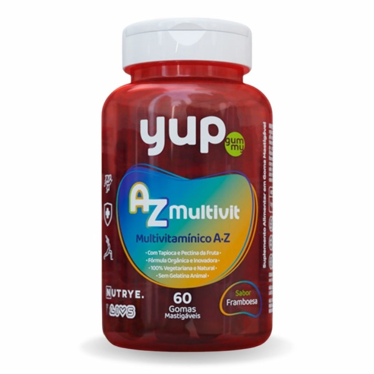 Yup Gummy adulto AZ Multivit 60 gomas sabor Framboesa