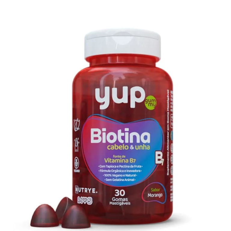 Yup Gummy adulto Biotina B7 30 gomas sabor morango