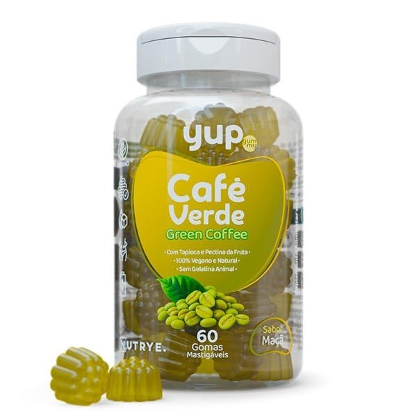 Yup Gummy adulto Cafe verde 60 gomas sabor maçã