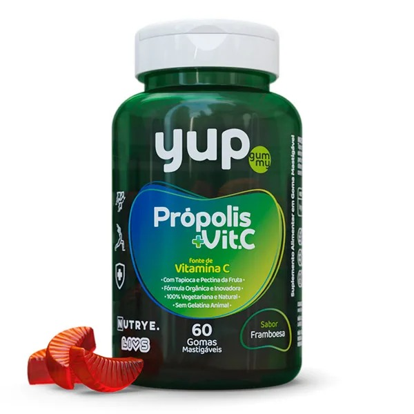 Yup Gummy adulto Propolis + Vit. C 60 gomas sabor Framboesa