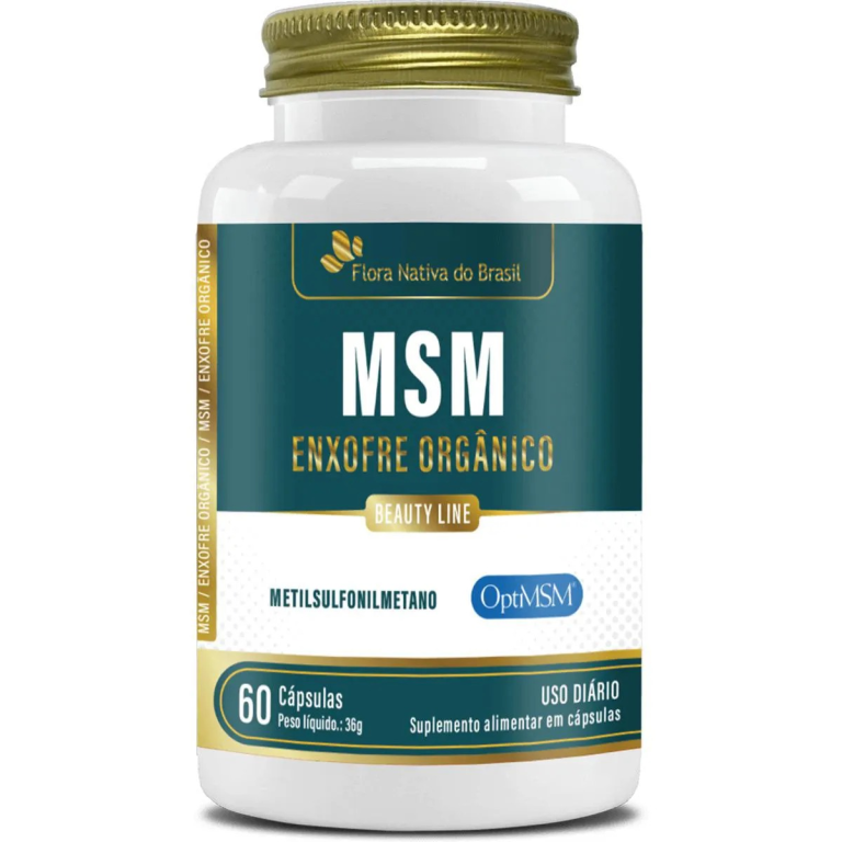 MSM, Enxofre Organico 60cps, Flora Nativa.